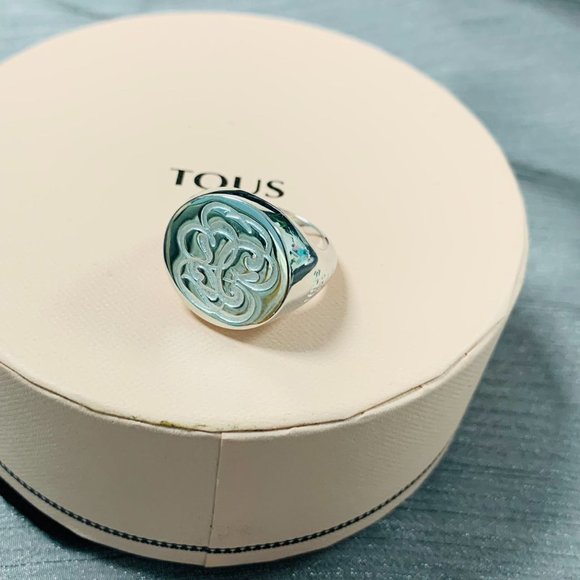 TOUS Ring Silver Rubric Ring Women Jewelry 925 Sterling Sliver 56# - Picture 8 of 10